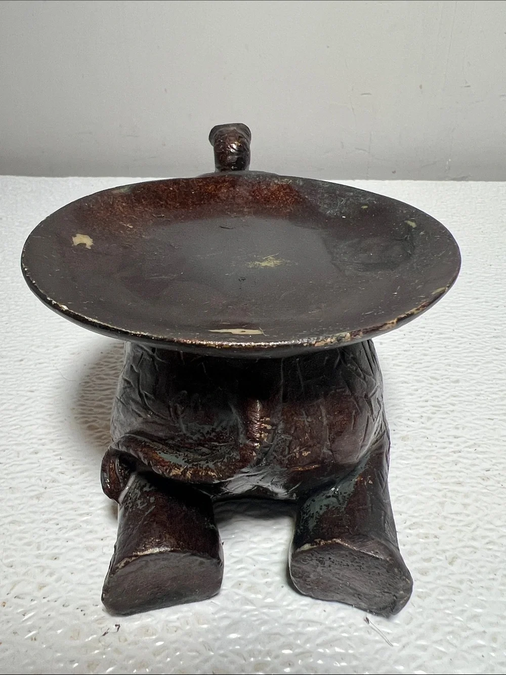 Resin Carved Elephant Candle Holder